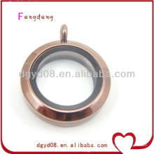 popular fashion stainless steel coffee color screw glass locket pendant